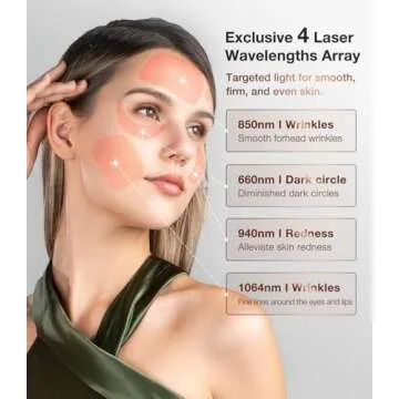 JOVS 4D Laser Light Therapy Mask, Red Light Therapy for Face with 4 Different Wavelength Adopted FPT Concentrated Technology, 3 Modes Portable Face Mask for Anti-aging