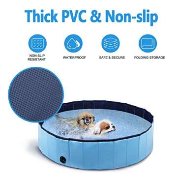 Portable PJZP Dog Pool for Pets - Foldable & Durable
