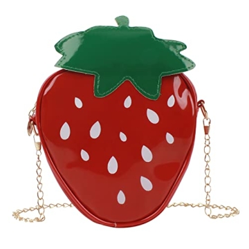 Goclothod Strawberry Purse Cute Mini Leather Shoulder Bag