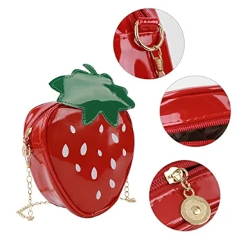 Cute Mini Strawberry Purse Leather Shoulder Bag