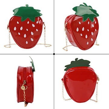 Cute Mini Strawberry Purse Leather Shoulder Bag