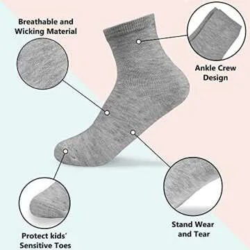 GENTABY Kids Crew Socks 15 Pairs Soft Casual Socks