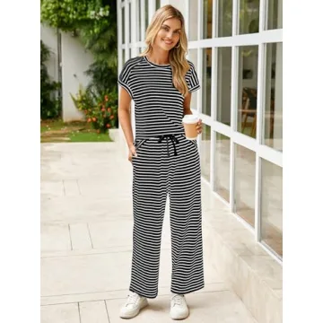Glamaker Summer 2025 Striped Two Piece Set for Women