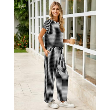 Glamaker Summer 2025 Striped Two Piece Set for Women