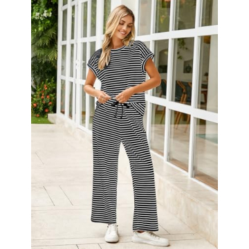 Glamaker Summer 2025 Striped Two Piece Set for Women
