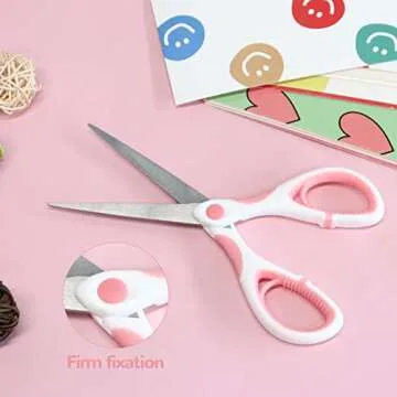 Stylish Pink Stainless Steel Scissors for Crafts and Office
