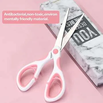 Stylish Pink Stainless Steel Scissors for Crafts and Office