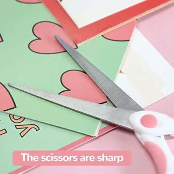 Stylish Pink Stainless Steel Scissors for Crafts and Office