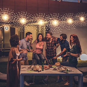 PXBNIUYA Solar Starburst Lights - 200 LED Warm White