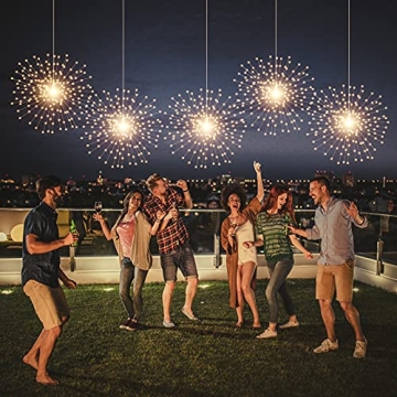 PXBNIUYA Solar Starburst Lights - 200 LED Warm White