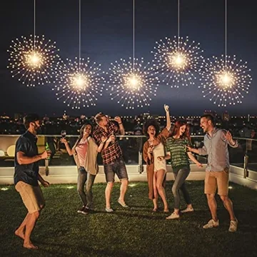 PXBNIUYA Solar Starburst Lights - 200 LED Warm White