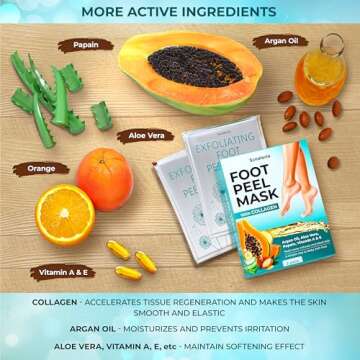 Foot Peeling Mask for Dead Skin Remover & Deep Moisturize | 2 Pairs | Dermatologically Tested - Foot Peel Mask for Dry Cracked Feet - Foot Mask make Soft Baby Feet for Men & Women | Aloe Vera