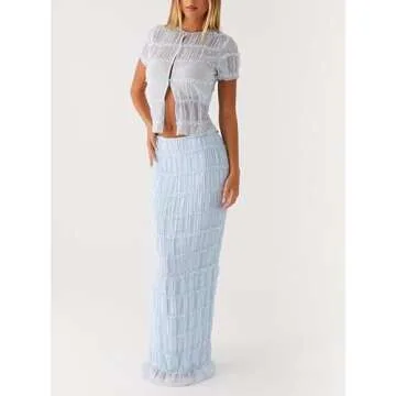Chic Women Two Piece Maxi Skirt Sets for Summer Style