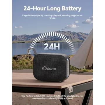 Portable Waterproof Bluetooth Speaker with 24H Playtime