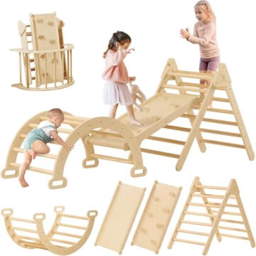 Tiny Land Pikler Triangle Set for Kid's Indoor Playground