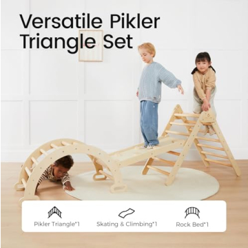 Tiny Land Pikler Triangle Set for Kid's Indoor Playground
