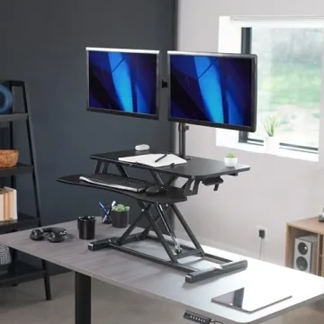 VIVO Adjustable Desk Converter with Dual Monitor Stand