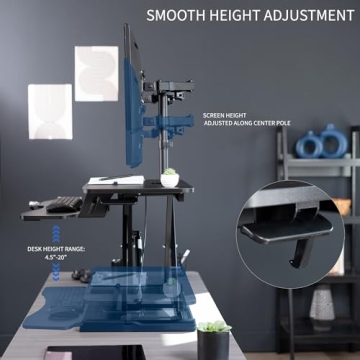 VIVO Adjustable Desk Converter with Dual Monitor Stand