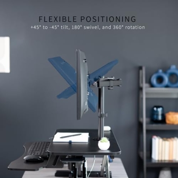 VIVO Adjustable Desk Converter with Dual Monitor Stand