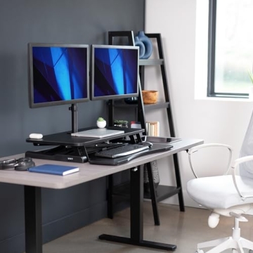 VIVO Adjustable Desk Converter with Dual Monitor Stand