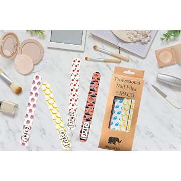 Colorful JPACO Nail Files Set - 120/240 Grit for All Nails