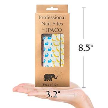 Colorful JPACO Nail Files Set - 120/240 Grit for All Nails