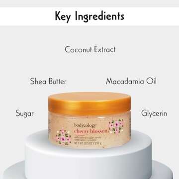 Bodycology Cherish The Moment Exfoliating Sugar Scrub for Women, 10.5 Fluid Ounce