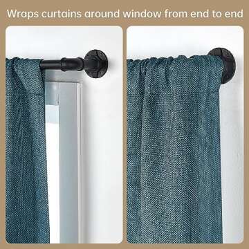 1 Inch Industrial Curtain Rods for Windows Blackout Wrap Around