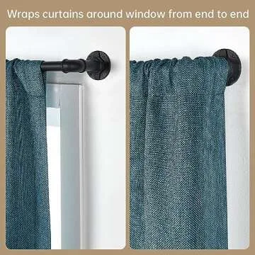 1 Inch Industrial Curtain Rods for Windows Blackout Wrap Around