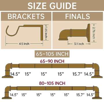 1 Inch Industrial Curtain Rods for Windows Blackout Wrap Around