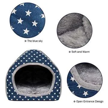 BWOGUE Guinea Pig House Bed Cozy Hamster Cave Large Hideout for Dwarf Rabbits Hedgehog Bearded Dragon Winter Nest Hamster Cage Accessories
