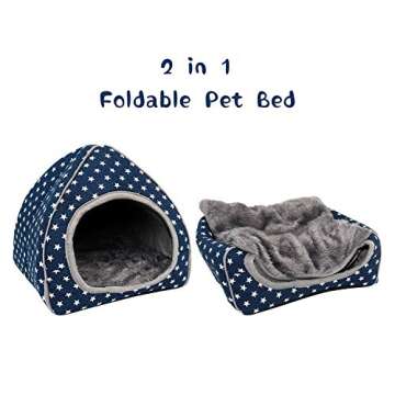 BWOGUE Guinea Pig House Bed Cozy Hamster Cave Large Hideout for Dwarf Rabbits Hedgehog Bearded Dragon Winter Nest Hamster Cage Accessories