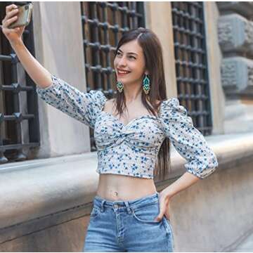 Diulazin Long Beaded Tassel Earrings Classic Plaid Fringe Drop Earrings Bohemian Handmade Seed Bead Tribal Dangle Earrings