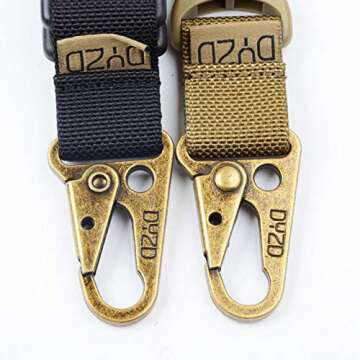 DYZD Single Buckles Tactical Gear Keychain Clip 100% Nylon Belt Key Chain Tactical Key Holder Quick Release Buckle Key Ring Outdoor (Pack of 1 Black)