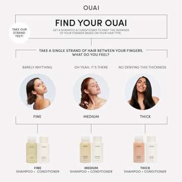 OUAI Fine Hair Shampoo, Conditioner, and Treatment Masque Set - Volumizing, Strengthening, Repairing...