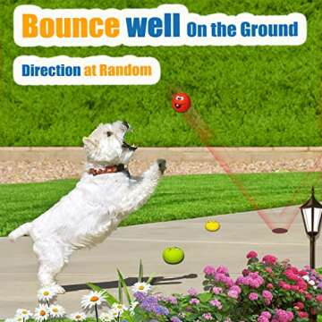 HOLYSTEED 6pcs Latex Squeaky Dogs Chew & Fetch Balls