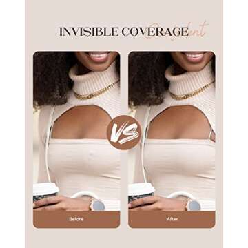 2-Pairs Nipple Cover, Nipple Pasties for Women, Pasties Nipple Covers, Nipple Covers for Women Reusable, Nipple Cover with Travel Box(Coffee)