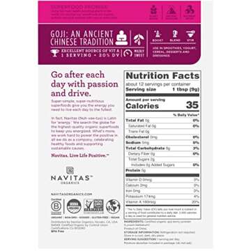 Navitas Organics Goji Powder, 4oz. Bag, 12 Servings — Organic, Non-GMO, Sun-Dried, Sulfite-Free