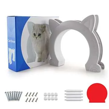 Wordcam Large Cat Door - Indoor Pet Door for Cats & Dogs (White)