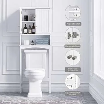 UTEX Over The Toilet Storage Cabinet with Adjustable Shelves