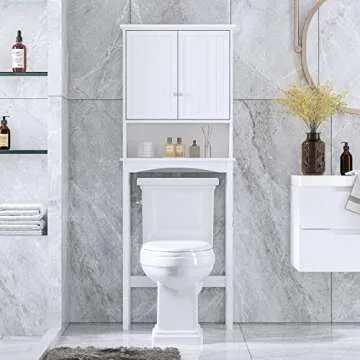 UTEX Over The Toilet Storage Cabinet with Adjustable Shelves