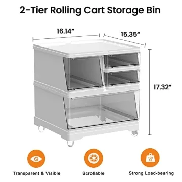 Vacane 4 Drawer Rolling Storage Cart for Home & Office