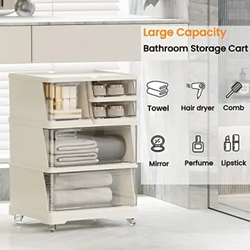 Vacane 4 Drawer Rolling Storage Cart for Home & Office