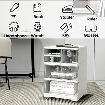 Vacane 4 Drawer Rolling Storage Cart for Home & Office