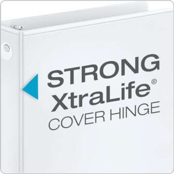 Cardinal Economy 3-Ring Binders, 5/8" Round Rings, Holds 125 Sheets, ClearVue Presentation View, Non-Stick, White, Carton of 12 (90601)