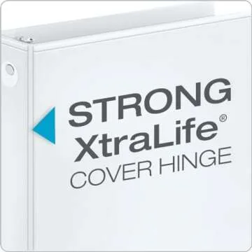 Cardinal Economy 3-Ring Binders, 5/8" Round Rings, Holds 125 Sheets, ClearVue Presentation View, Non-Stick, White, Carton of 12 (90601)