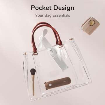 JISULIFE Handheld Mini Fan, 3 IN 1 USB Rechargeable Portable Fan [12-19 Working Hours] with Power Bank, Flashlight, Pocket Design for Travel/Summer/Concerts/Lash, Gifts for Women (Brown)