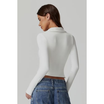 QINSEN Women's V Neck Polo Shirt Comfortable Stylish