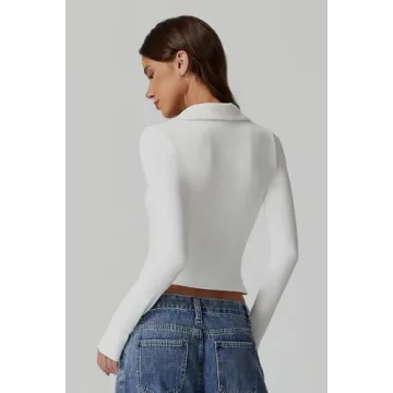 QINSEN Women's V Neck Polo Shirt Comfortable Stylish