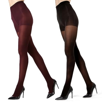MeMoi Control Top Microfiber Tights 2 Pack for Women